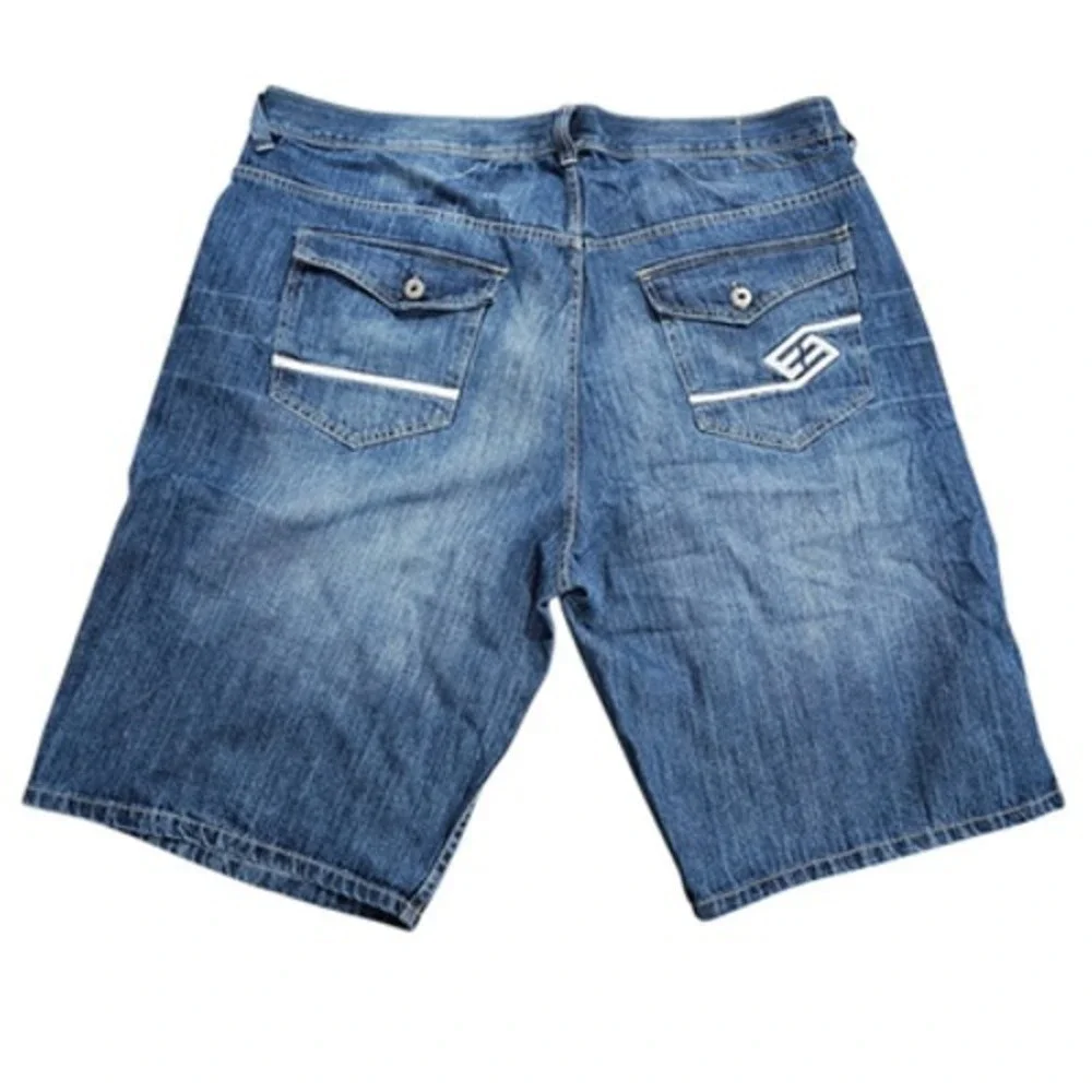 ENYCE Men's Size 46 Blue Denim Jean Shorts Relaxed Fit 100% Cotton Pockets
